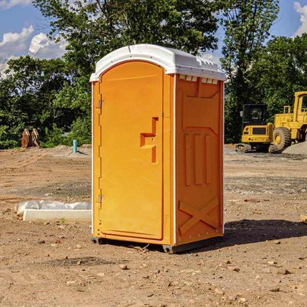 how often are the portable restrooms cleaned and serviced during a rental period in Central Point OR